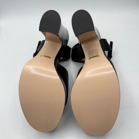 Gucci Interlocking G Platform High Heel Sandal Black Leather Cosmo Softy EU39 .5 - Picture 7 of 12